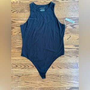 NWT Everlane The Cutaway Tank Bodysuit Thong Black Size XL